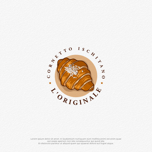 Croissant logo with the title 'Logo Entry For Cornetto Ischitano'
