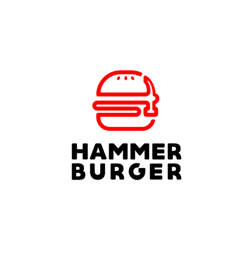 Mcdonalds logo with the title 'bold logo concept hammer burger'