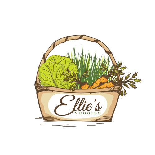 Hand-drawn design with the title 'Organic food product logo'