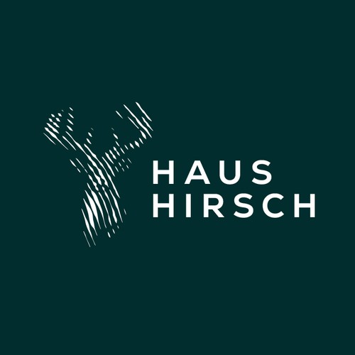 Line art logo with the title 'HAUS HIRSCH'