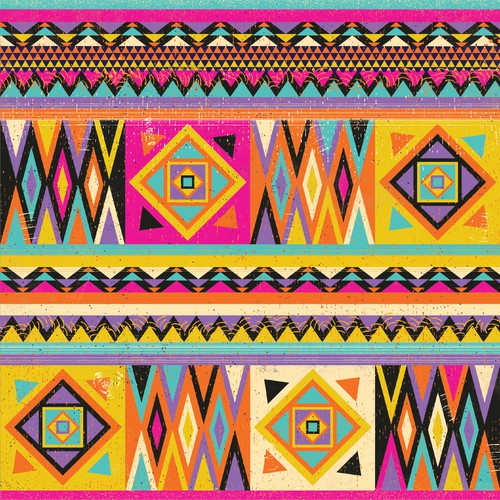 Vibrant artwork with the title 'Colorful pattern, Soulful Kimono Print'