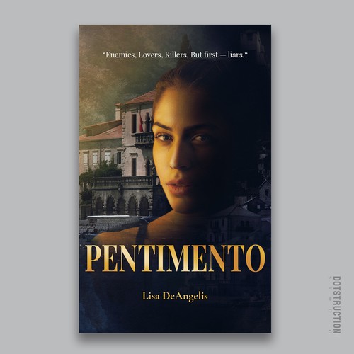 Digital art book cover with the title 'Pentimento'