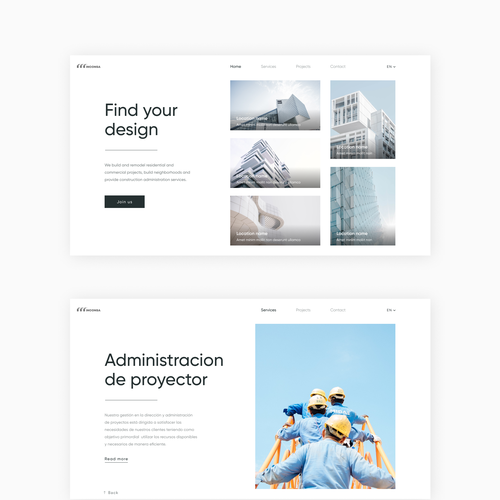 Architecture website with the title 'Architectural company website'