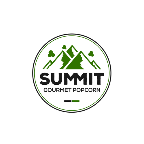 Gourmet design with the title 'Summit Gourmet Popcorn'