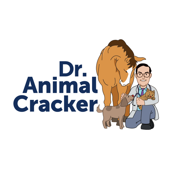 Cat, dog, and horse logo with the title 'Dr Animal Cracker'