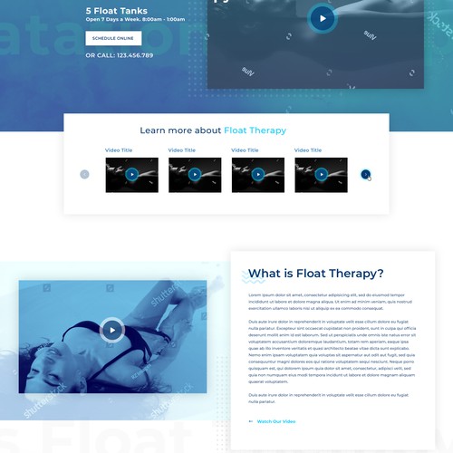 White background design with the title 'The Float Room'