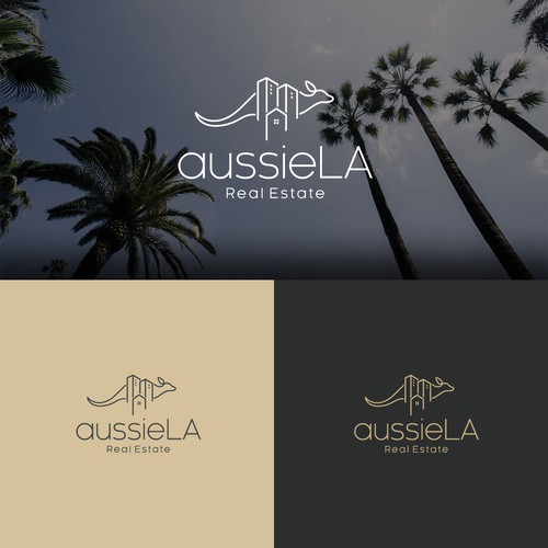 Property brand with the title 'Elegant logo concept for aussieLA Real Estate'