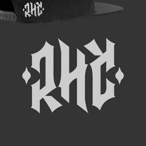 Ambigram design with the title 'RHC AMBIGRAM'