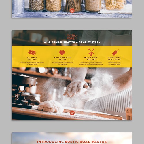 Pasta design with the title 'Powerpoint presentation for Rustic Road'