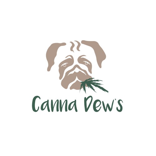 Pug logo with the title 'Playful concept for chew-able cannabis product '