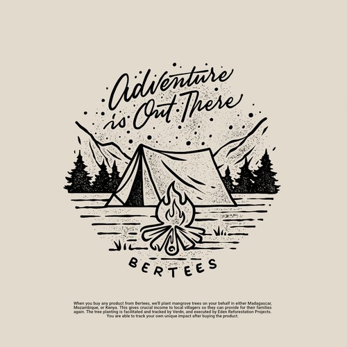 Distressed t-shirt with the title 'Adventure is out there'