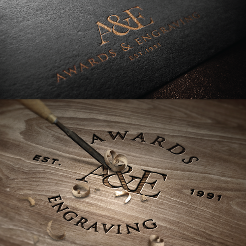 Carving logo with the title 'A & E Logo'