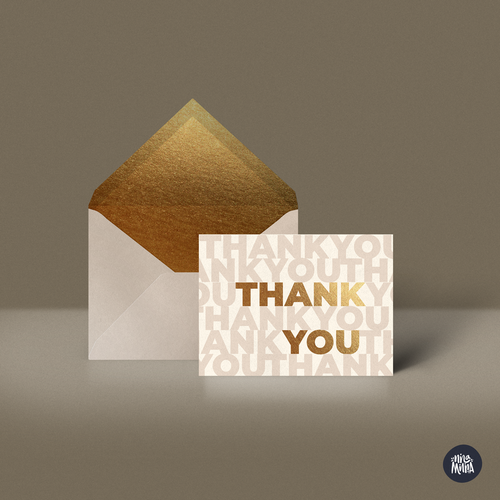 Envelope design with the title 'Golden Thank You Card'