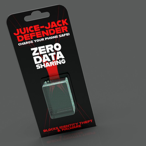 Phone packaging with the title 'Juice Jack Defender'