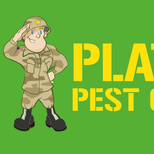 Camouflage design with the title 'Platoon pest control logo proposal'