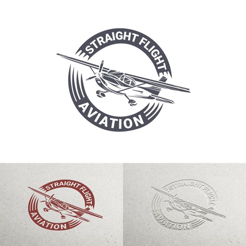 Aviator logo with the title 'aviation design for Straight Flight Aviation LLC'