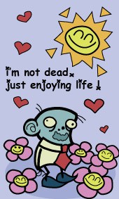 Zombie artwork with the title 'Steve, the loving zombie'