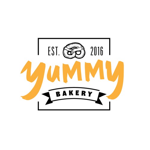 Square logo with the title 'Logo concept for a bakery'