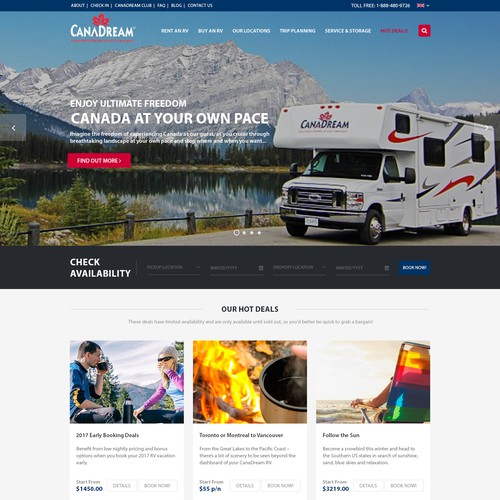 Holiday website with the title 'RV Tours'