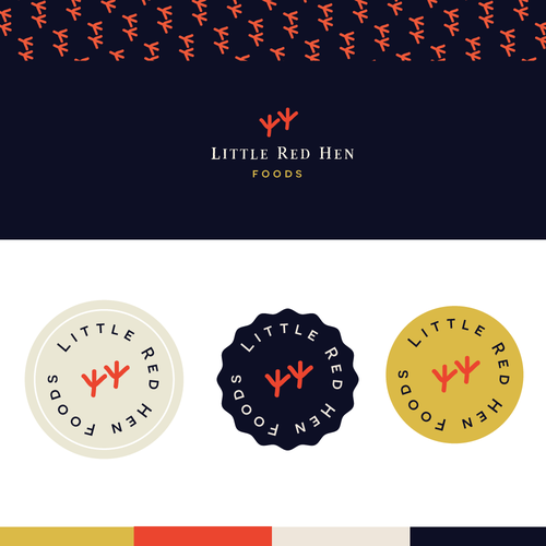 Pizza design with the title 'We launched the Little Red Hen Foods: a tasty, healthy packaged food company!'