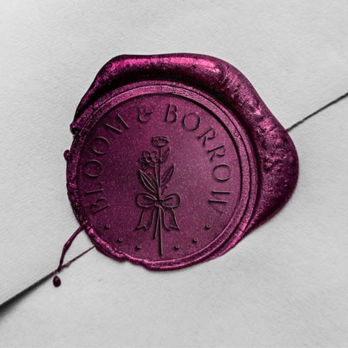 Stamp brand with the title 'Bloom & Borrow'