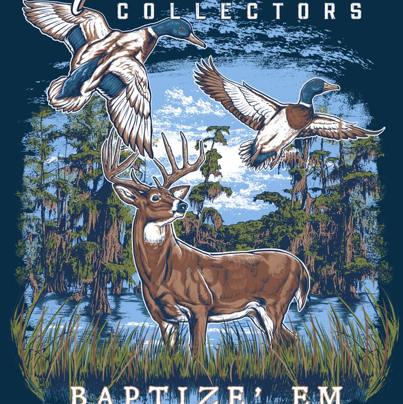 Hunting t-shirt with the title 'Feather Collectors'