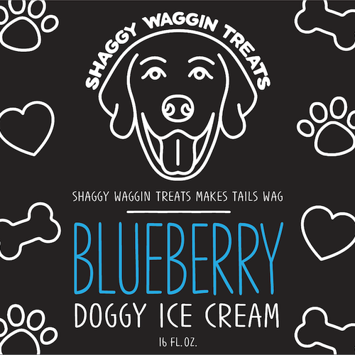 Ice cream label with the title 'Logo & Product Label Design for Doggy Ice Cream Company'