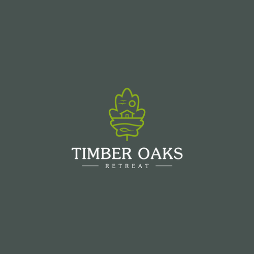 Oak tree logo with the title 'Logo for Timber Oaks Retreat'
