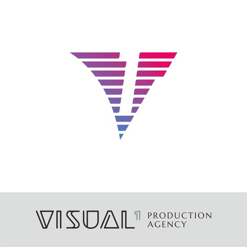 Agency brand with the title 'Logo concept for VISUAL1'