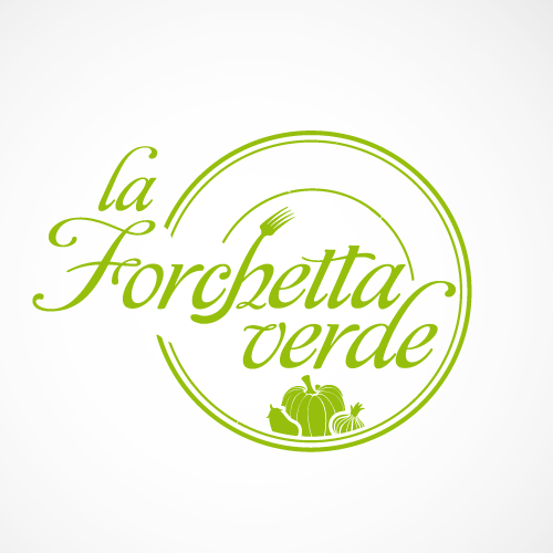 Vegetarian logo with the title 'La forchetta verde'