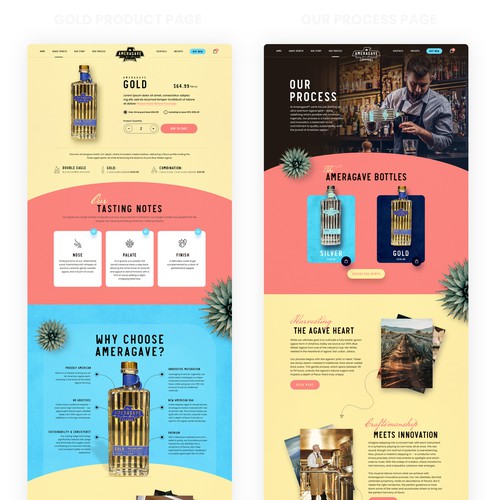 Creative website with the title 'Web Design for American Agave Spirits'