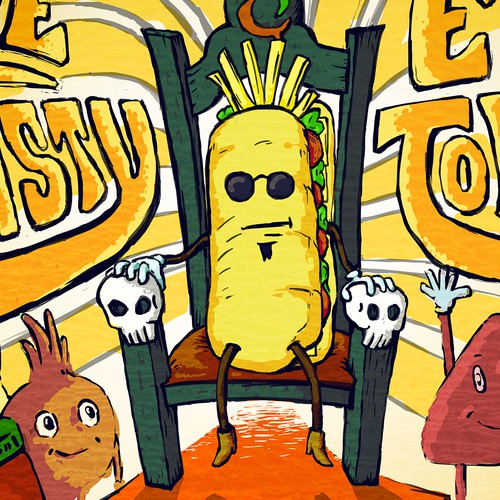 Restaurant artwork with the title 'Illustrated poster'