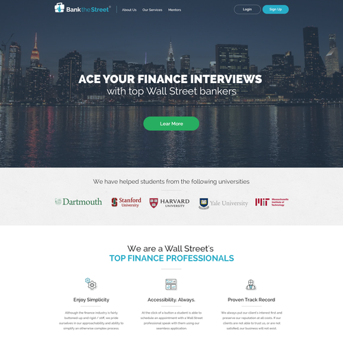 Bank design with the title 'Design for interview preparation service'