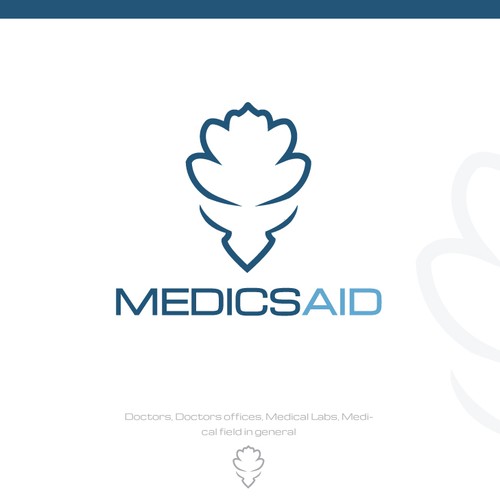 First aid logo with the title 'Logo for medical stuf, drugs, doctors staff'