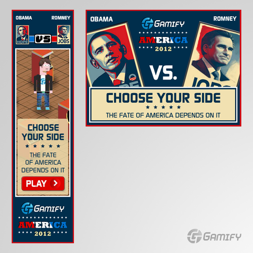 Political design with the title 'Flash Animated Ads for Web Game'