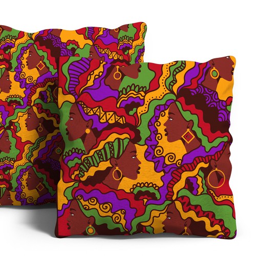 Textile design with the title 'Textile Design Patterns for African American women'