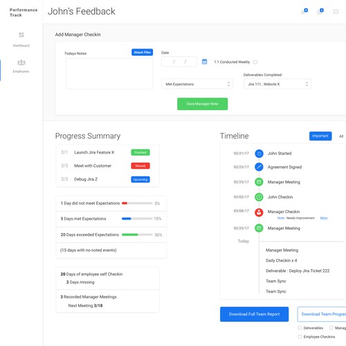 Internet website with the title 'Clean and modern dashboard'