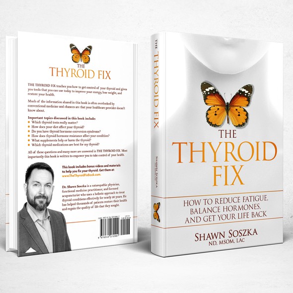 Butterfly book cover with the title 'Book cover for The Thyroid Fix'