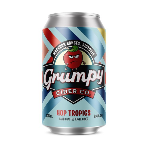 Cider label with the title 'Label design for Grumpy Cider co.'