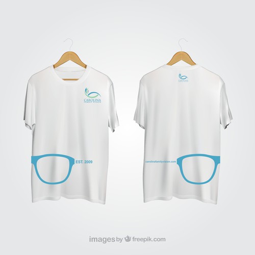 Optical design with the title 'Cool tshirt for Calorina Family Vision'