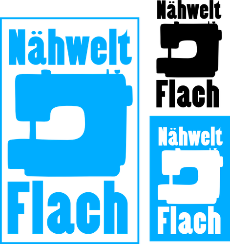 Sewing machine logo with the title 'Nähwelt Flach benötigt logo'