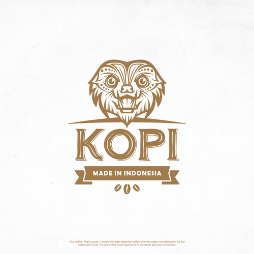 Tribal logo with the title 'Kopi Made in Indonesia (Luwak Mask - Vintage)'