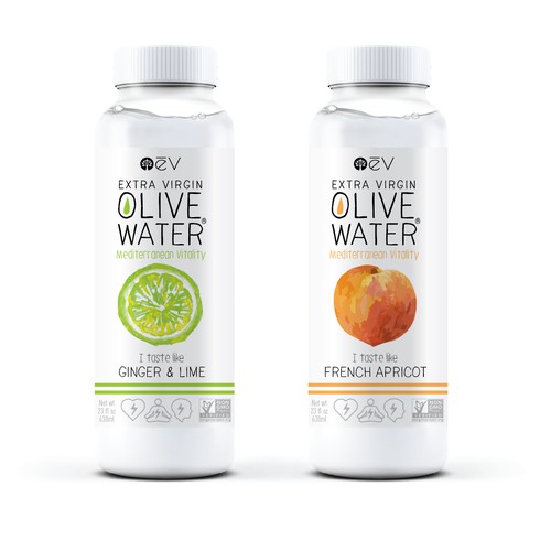 Clean label with the title 'Olive water'