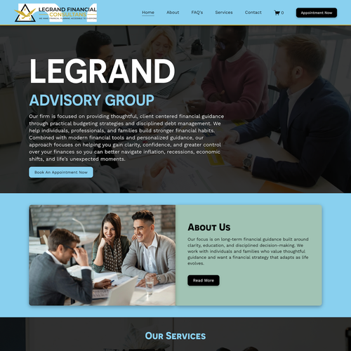 Design with the title 'Legrand Financial Consultants Design'