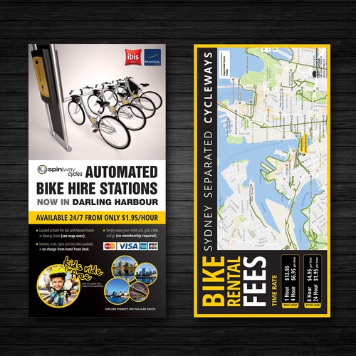Hiring design with the title 'Flyer for a Bike Hiring Station'