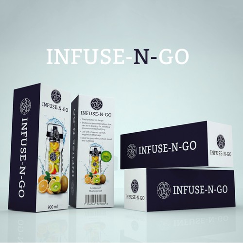 Fruity design with the title 'PRODUCT PACKAGING FOR INFUSE-N-GO'