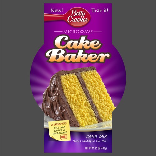 Cake packaging with the title 'Betty Crocker Cake baker'