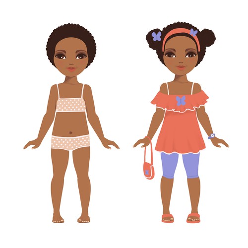 Girl artwork with the title 'Paper doll'