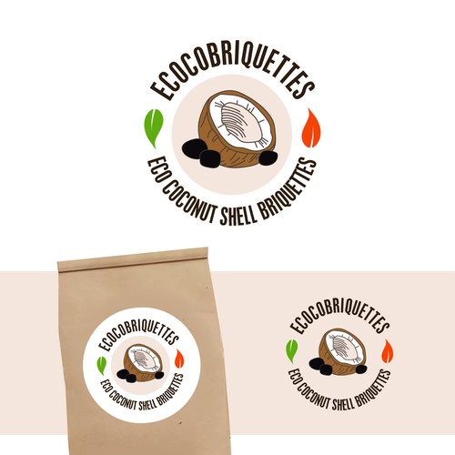 Fire brand with the title 'Eco Fuel Illustrated Logo Design'