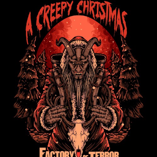 Horror t-shirt with the title 'Creepy christmas'